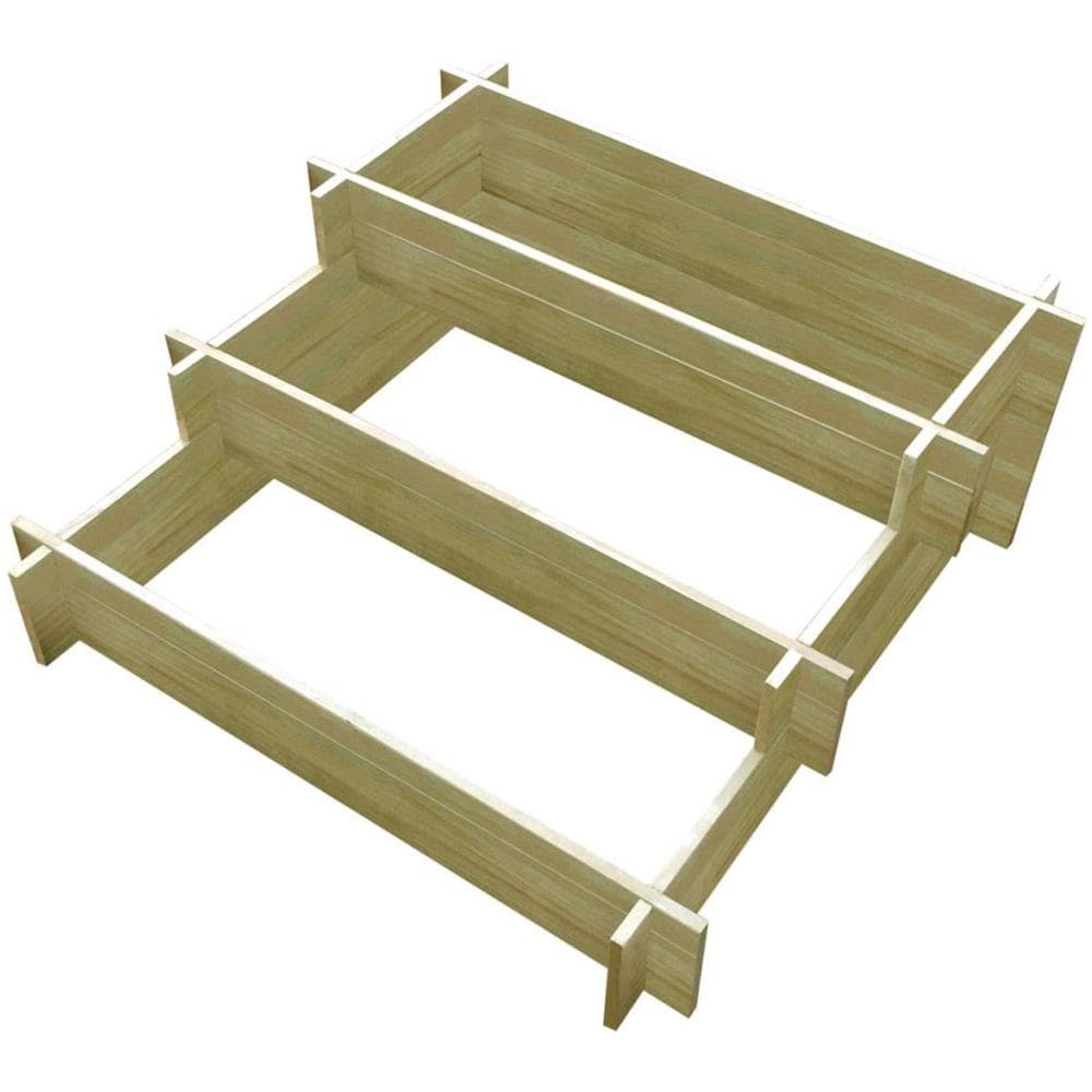 Fioriera Piantatore A Tre Livelli In Legno Impregnato 90 X 35 Cm - Foto 1