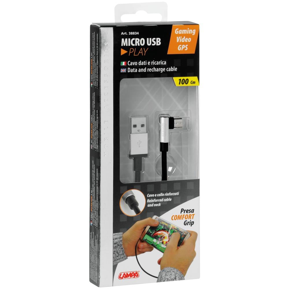 Cavo 90 Usb Micro Usb - 100 Cm - Nero - Foto 2