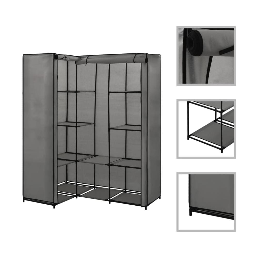 Armadio Angolare Grigio 130x87x169 Cm - Foto 1
