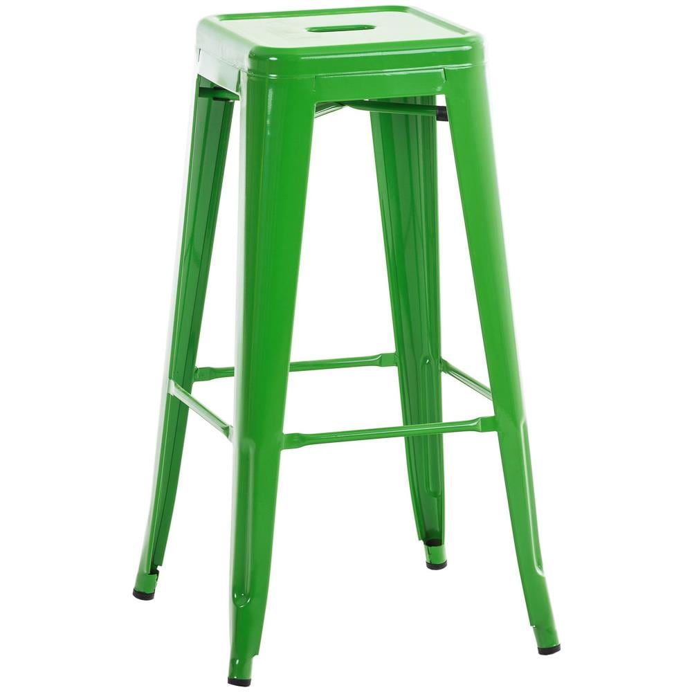 Sgabello Bar Joshua in Metallo I Sgabello Design Industriale E Scandinavian I Sgabello Senza Schienale Impilabile I Sgabello Bancone Alt. 77 CM Verde - Foto 1