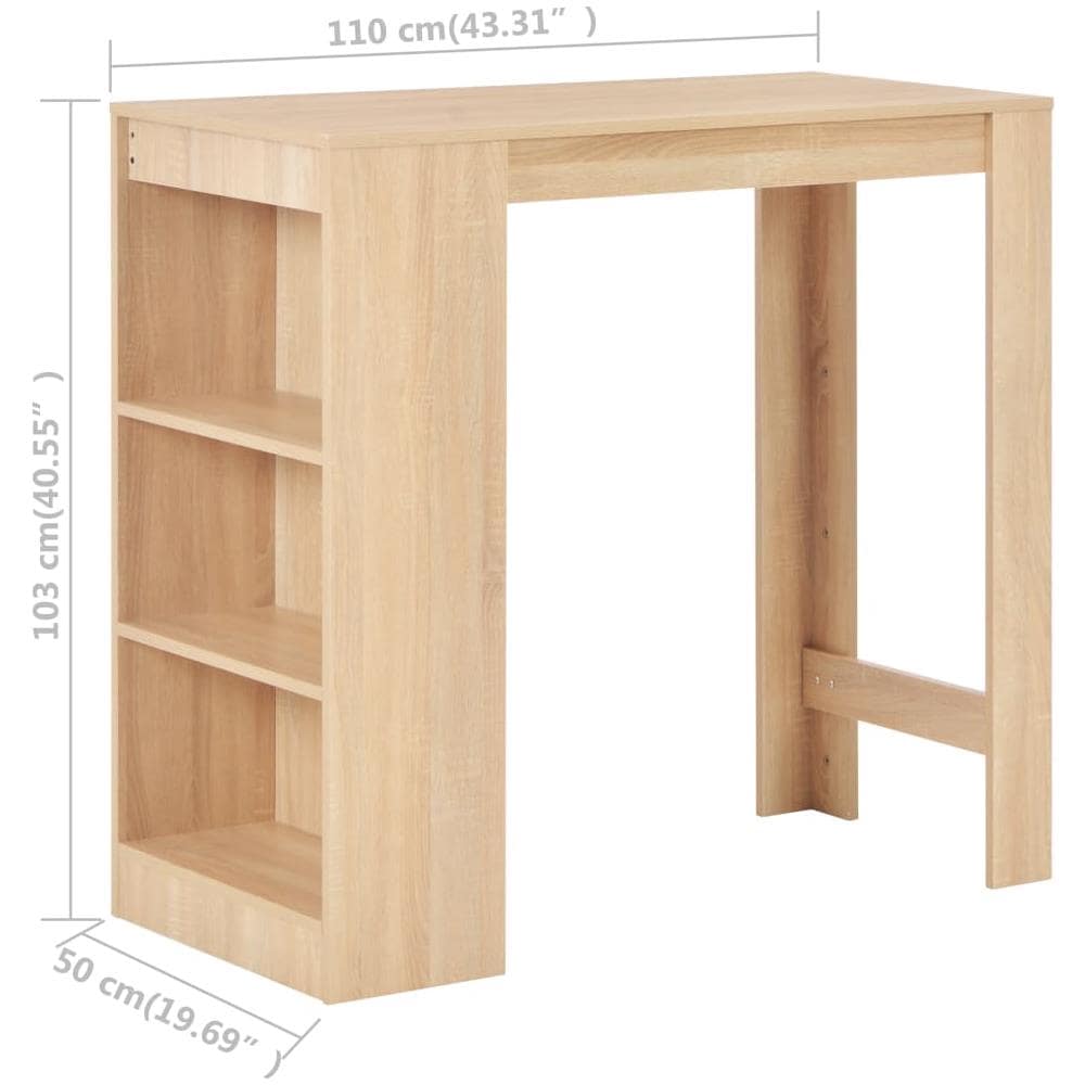 Tavolo da Bar con Ripiano Rovere 110x50x103 cm - Foto 12