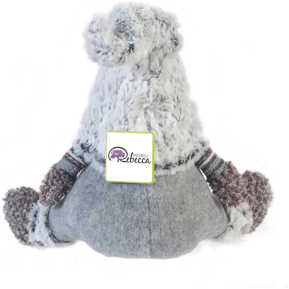 Rebecca Mobili Elfo Scandinavo Gnomo Stoffa Grigio Addobbo Natale 35x16x24 - Foto 2