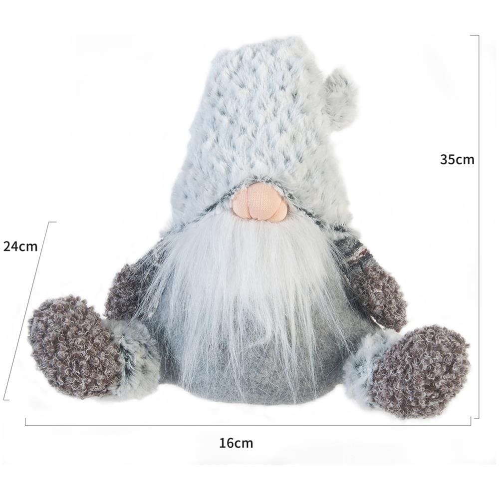 Rebecca Mobili Elfo Scandinavo Gnomo Stoffa Grigio Addobbo Natale 35x16x24 - Foto 3