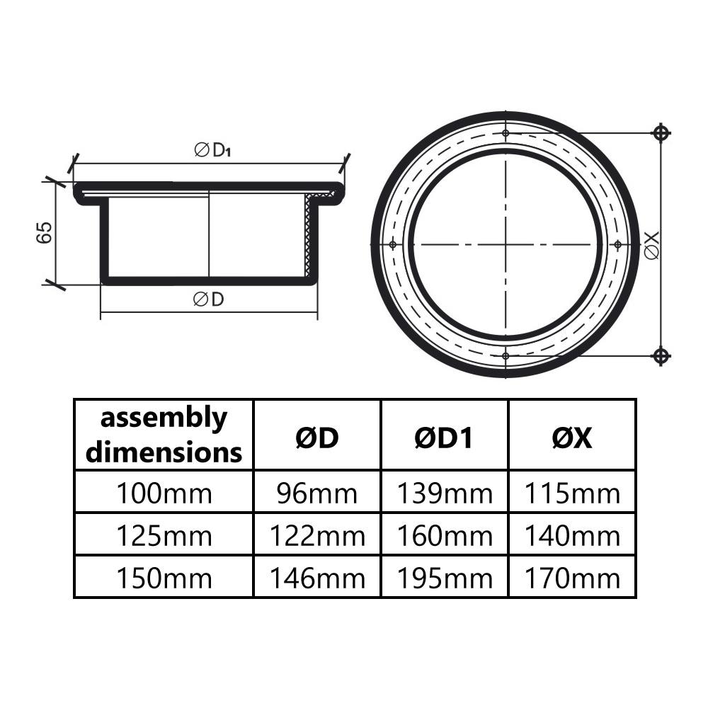 100mm Diametro Bianca Plastica Ventilazione Tubo Canalizzazione Parete - Foto 2
