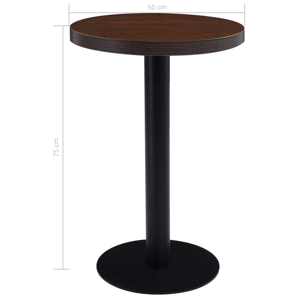 Tavolo Da Bistrot Marrone Scuro 50 Cm In Mdf - Foto 5