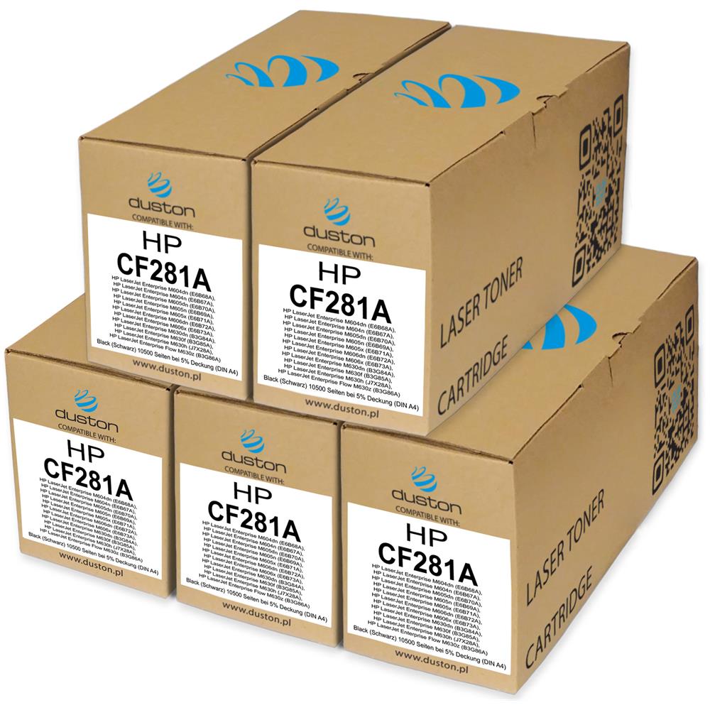 TONER - 5x Cf281a, 81a Negro Compatible Con Hp Laserjet Enterprise M604 M605 M606 M630 - Foto 1