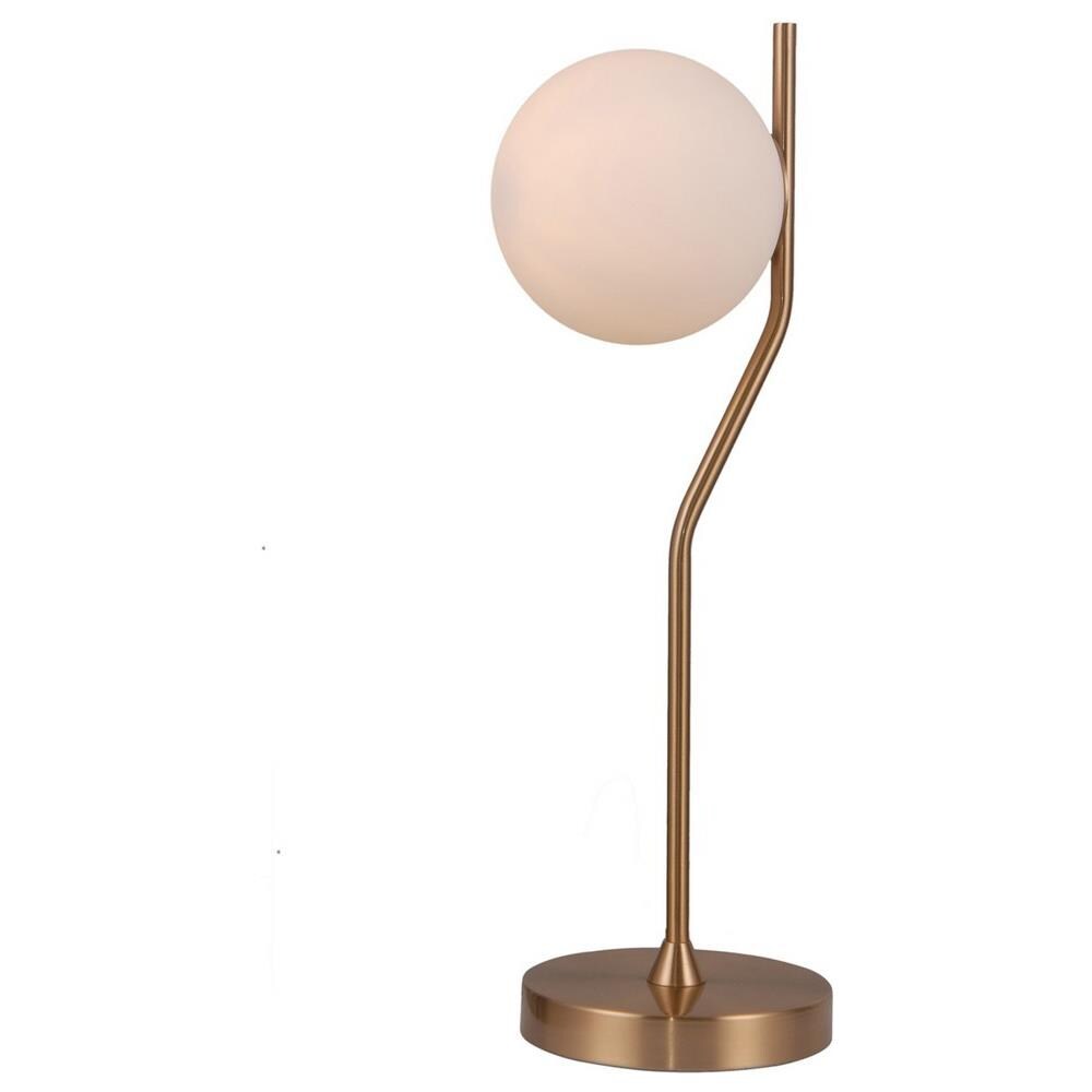 Lampada Da Tavolo Moderna In Ottone Miele 1 Luce Con Paralume Bianco, G9 - Foto 2