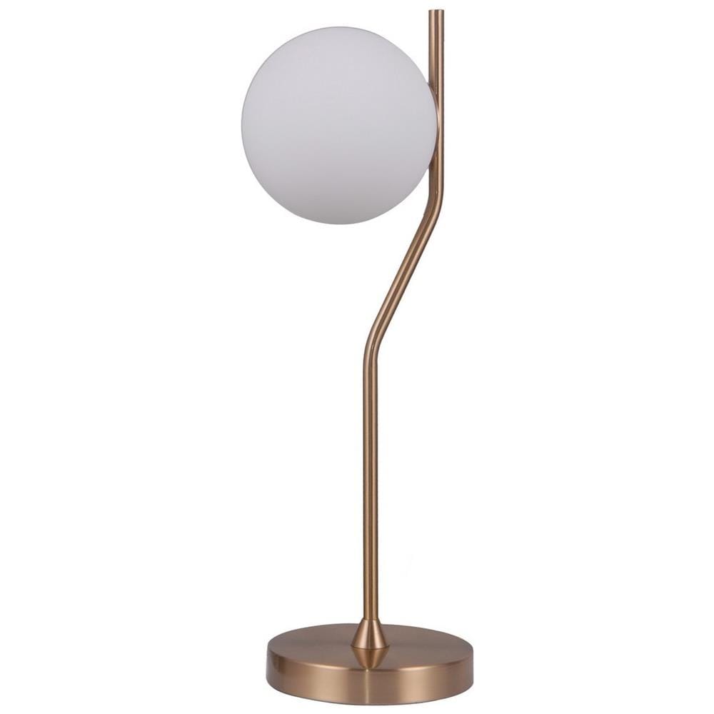 Lampada Da Tavolo Moderna In Ottone Miele 1 Luce Con Paralume Bianco, G9 - Foto 1