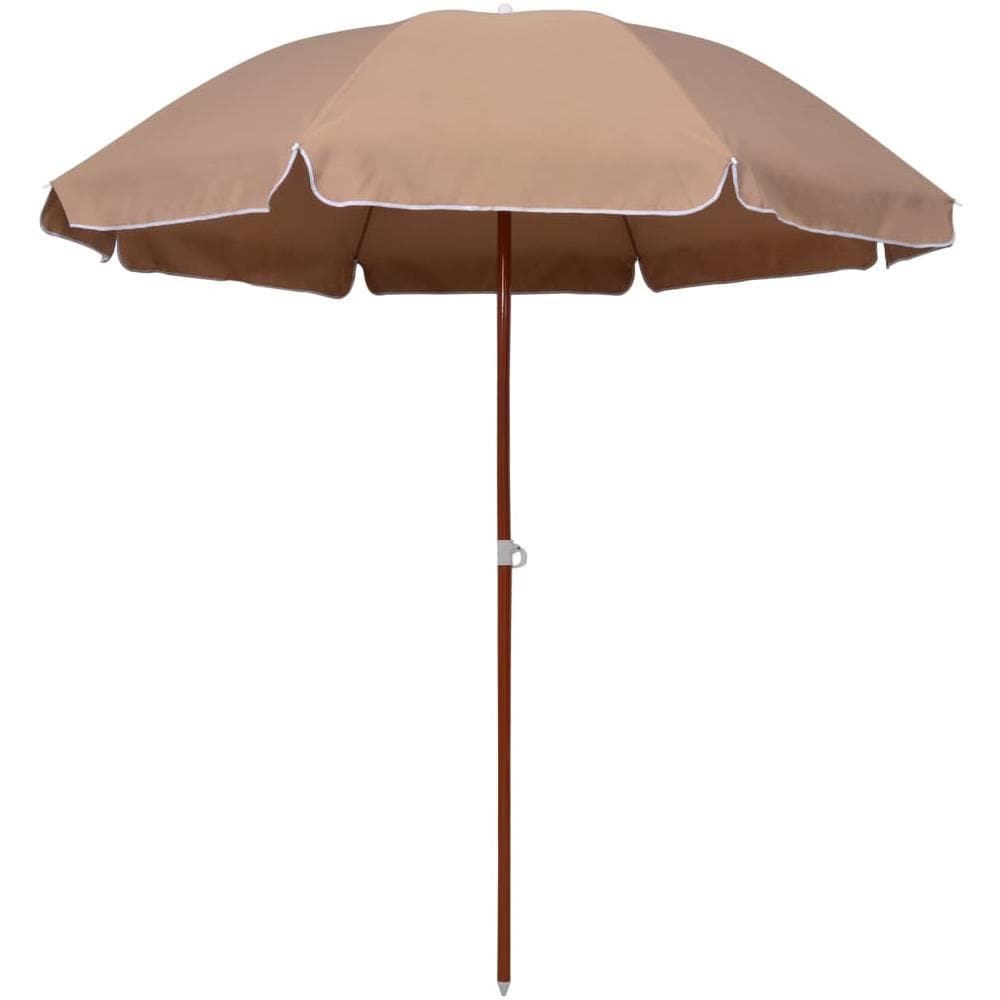 Ombrellone Con Palo In Acciaio 240 Cm Grigio Talpa - Foto 1