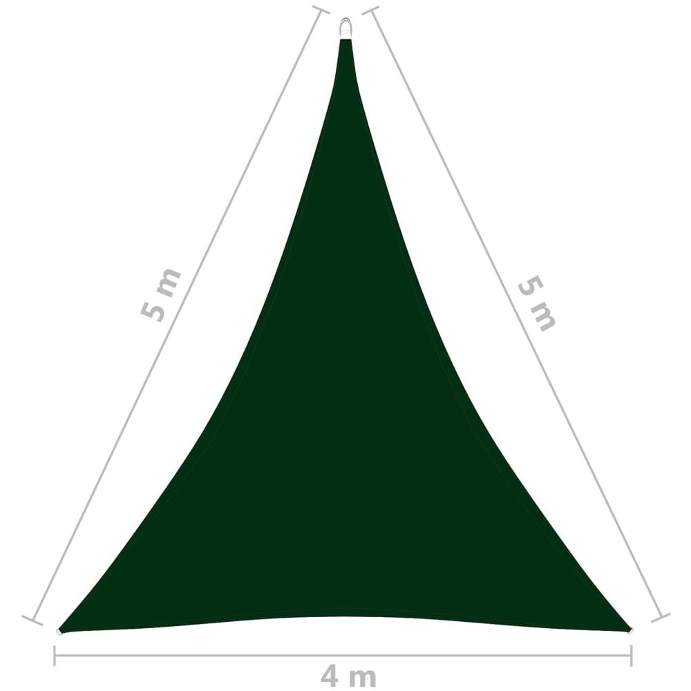 Parasole a Vela Oxford Triangolare 4x5x5 m Verde Scuro - Foto 6