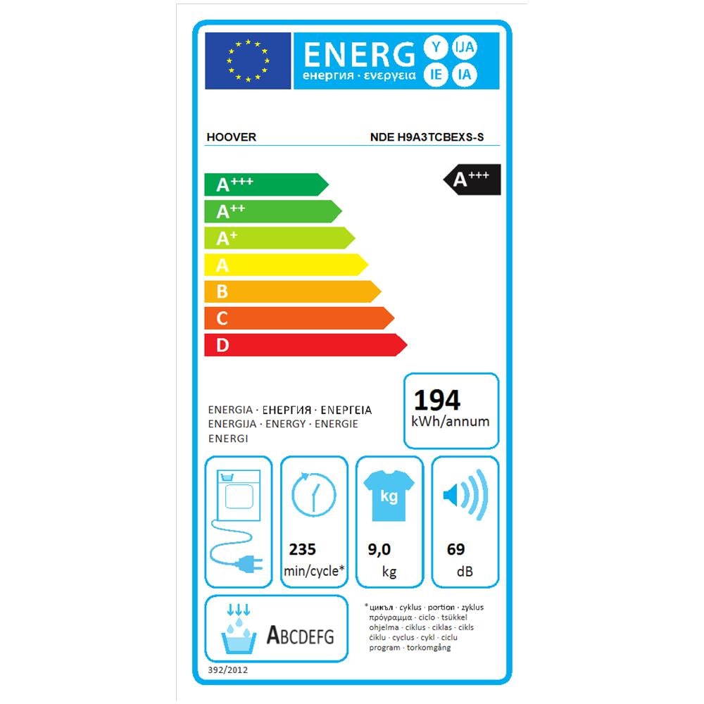 Asciugatrice NDE H9A3TCBEXS-S H-DRY 500, 9 Kg Classe A+++ Pompa di calore - Foto 2