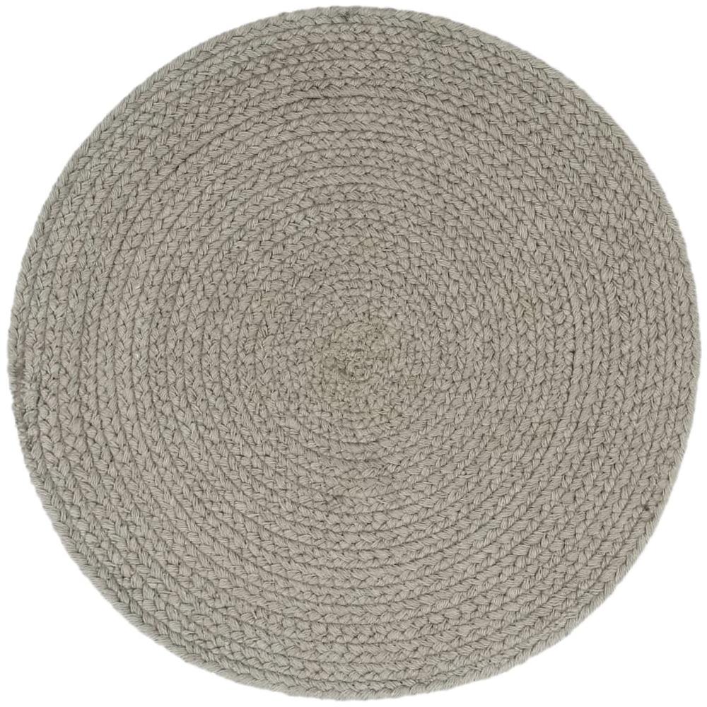 Tovagliette 4 Pz Grigio Neutro 38cm Rotonde In Cotone - Foto 2