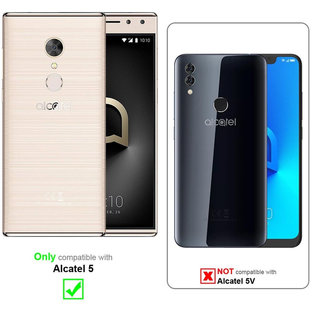 Custodia Compatibile Con Alcatel 5 In Blu Scuro Nero - Coperchio Protettiva Con Chiusura Magnetica, Funzione Stand E Tasca Per Le Carte - Foto 2