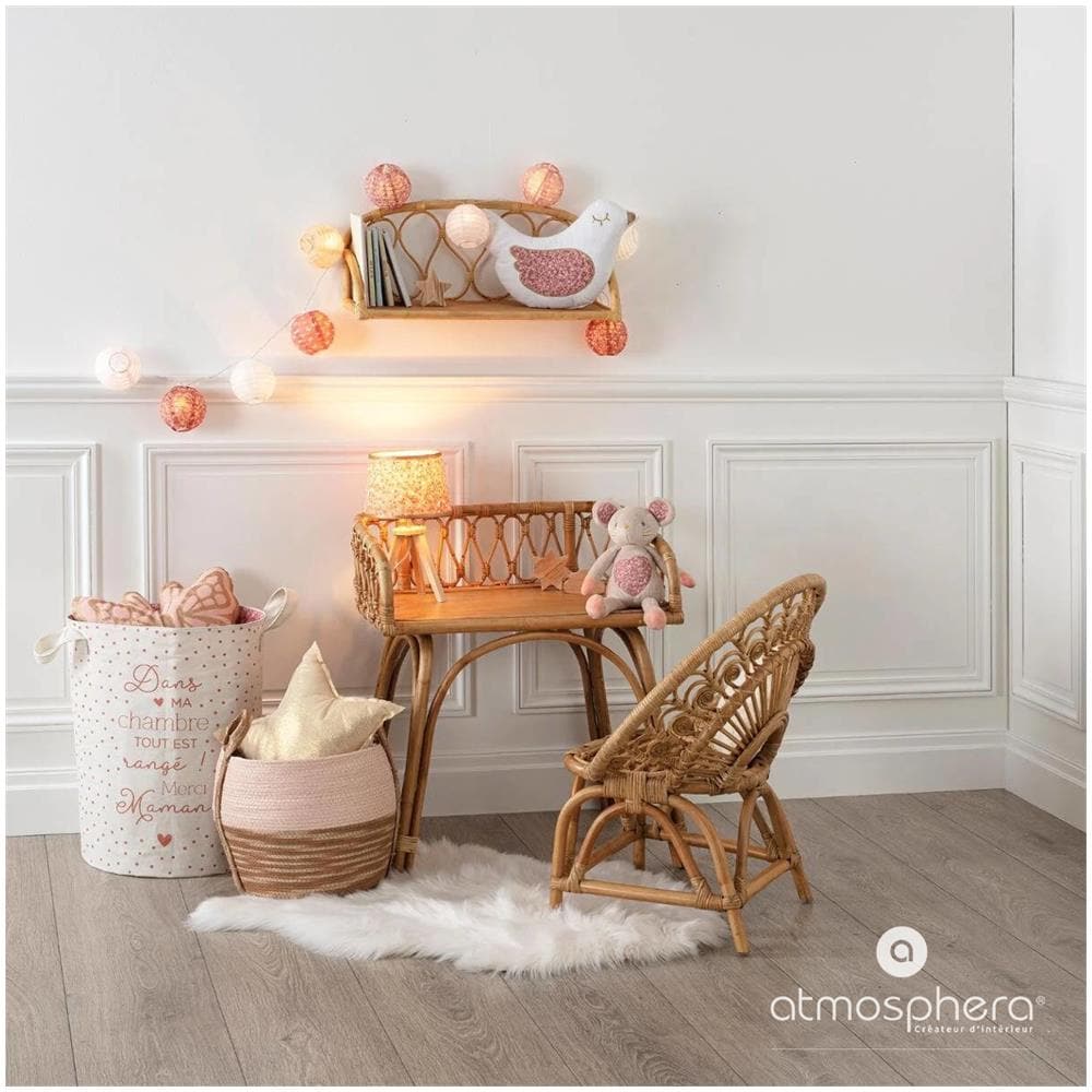 Mensola Decorativa Per Cameretta Dei Bambini, Da Appendere, 57 Cm, In Rattan - Foto 2