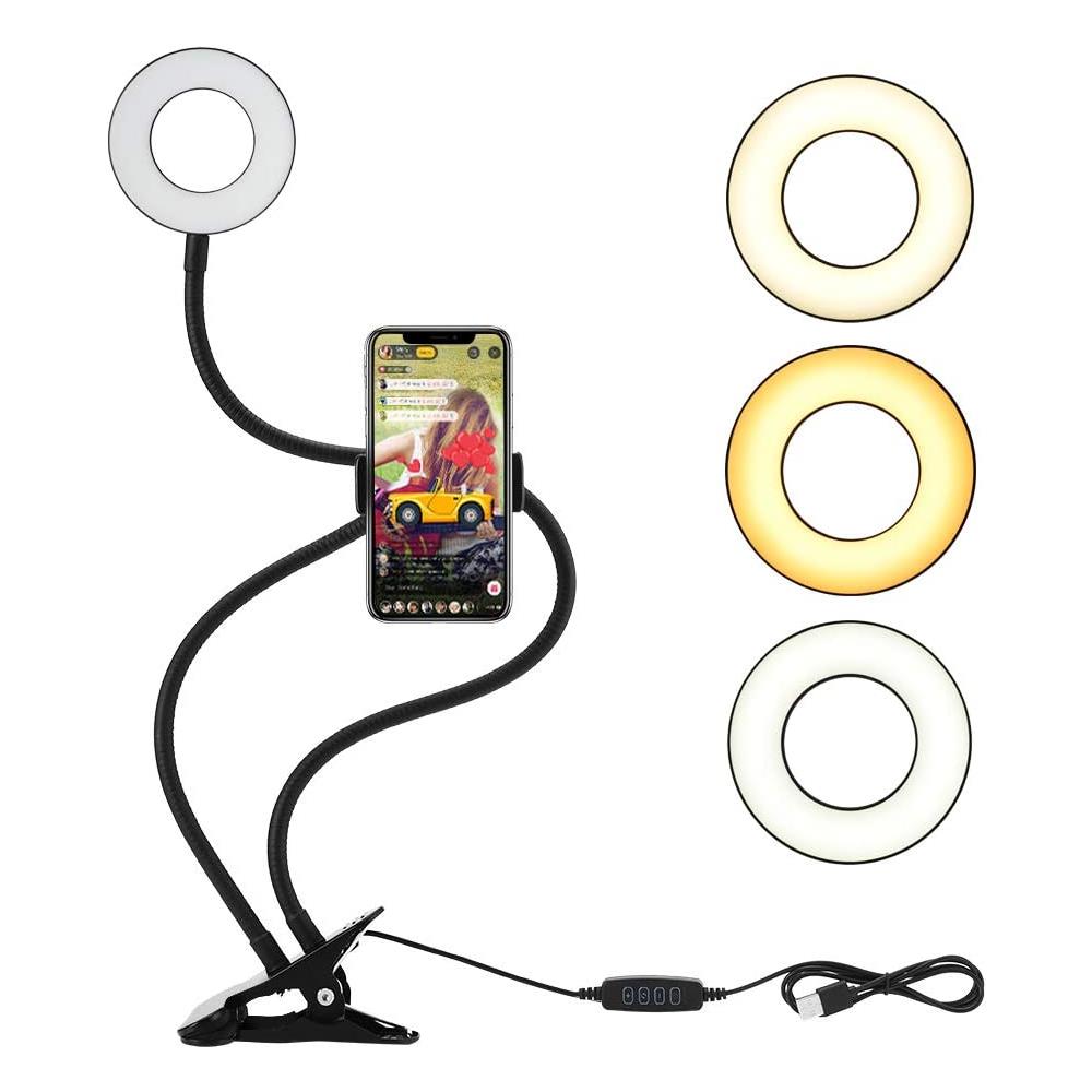 Luce Led Anello Portatile Regolazione Luminosità E Stand Smartphone - Foto 1