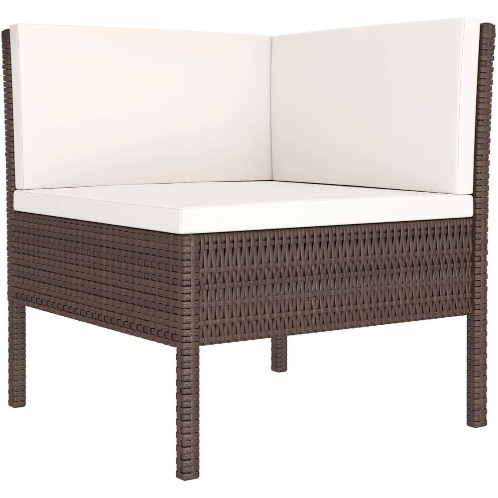 Set Divani Da Giardino 7 Pz Con Cuscini In Polyrattan Marrone - Foto 3