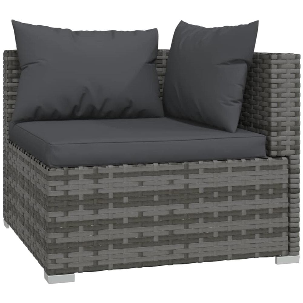 Set Divani Da Giardino 7 Pz Con Cuscini In Polyrattan Grigio - Foto 2