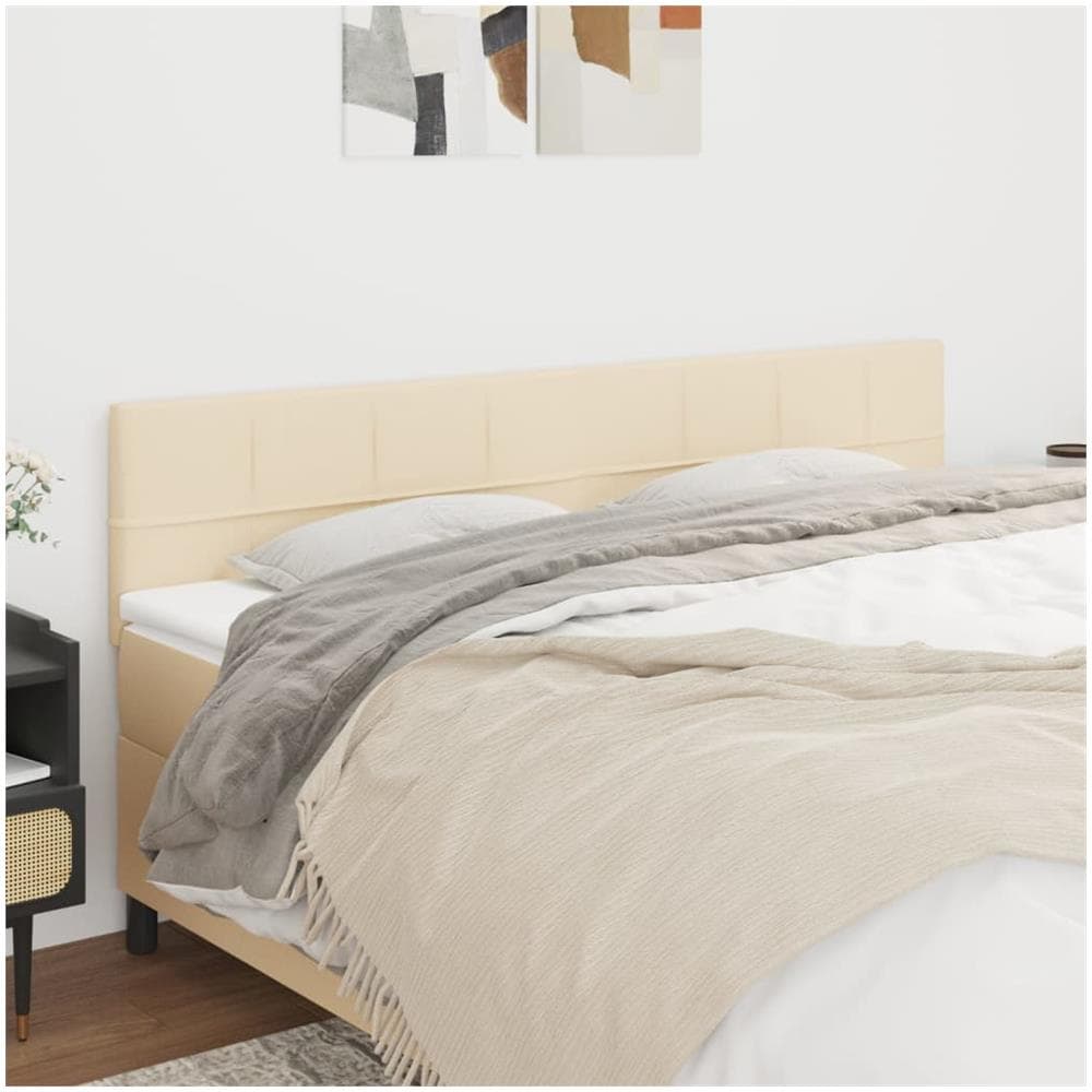 Testiera 2 Pz Crema 90x5x78/88 Cm In Tessuto - Foto 1