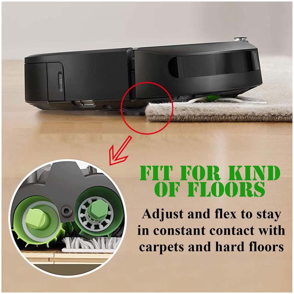 Spazzole Per La Testa /spazzole In Gomma Per Irobot Roomba I7, 4 Paia Green - Foto 2