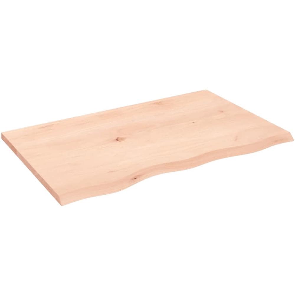 Piano per Tavolo 80x50x2 cm in Rovere Massello Non Trattato - Foto 2