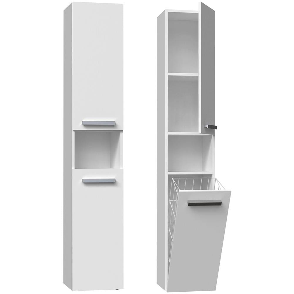 Nel Iii Biel Mobile Aggiuntivo Nel Iii Biel Bagno E Doccia Bianco Argentato Laminato Abs Plastica Truciolare - Foto 1