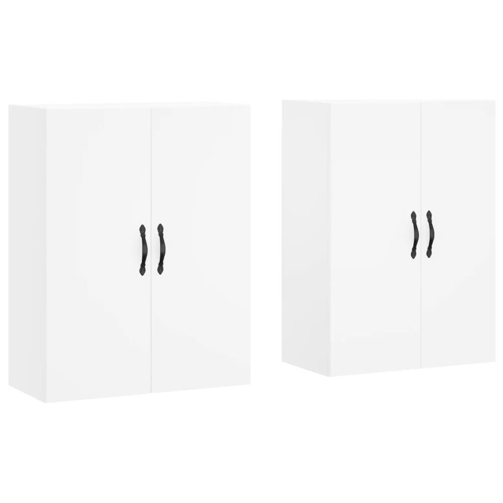 Armadietti A Parete 2 Pz Bianchi In Legno Multistrato - Foto 2