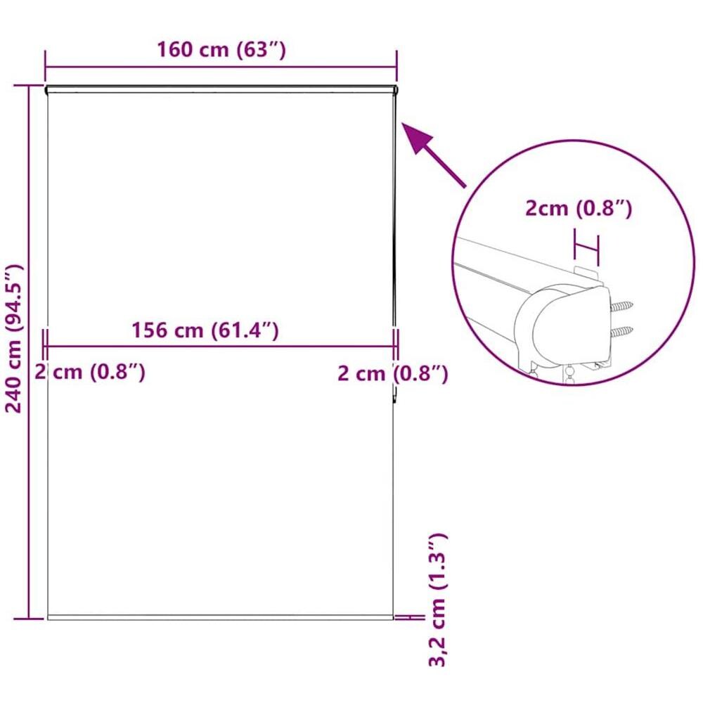 Tenda a Rullo Doccia Cassonetto 160x240 cm Larghezza Tessuto - Foto 10