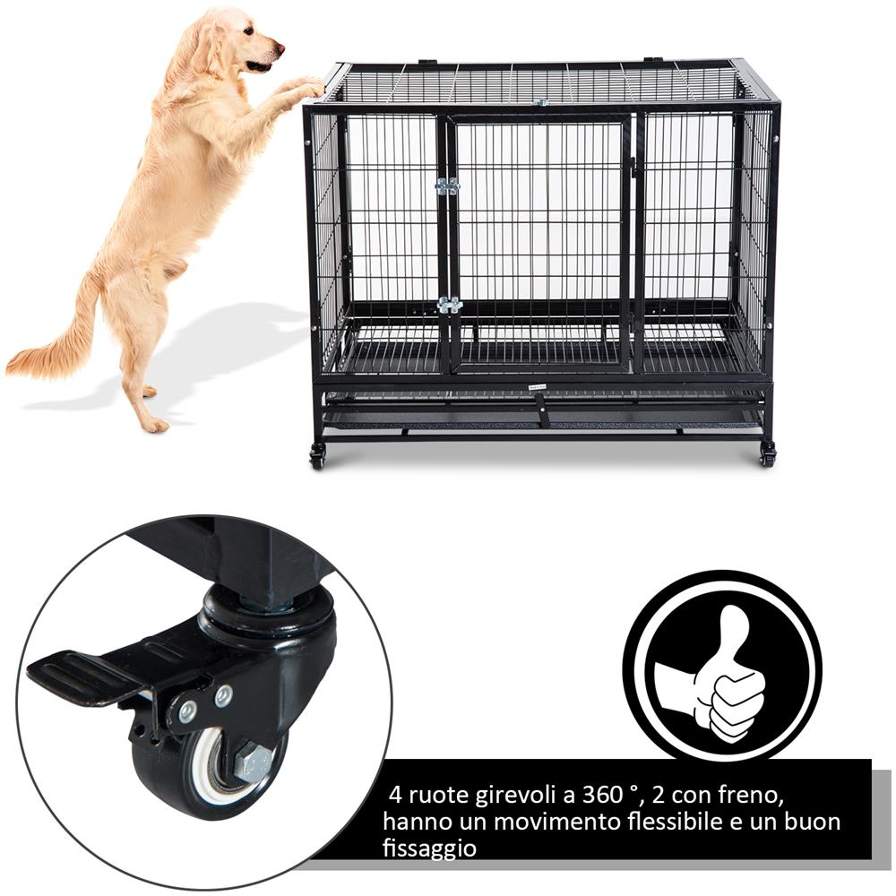 Gabbia Box Per Cani Con Rotelle 92x62x75cm - Foto 2