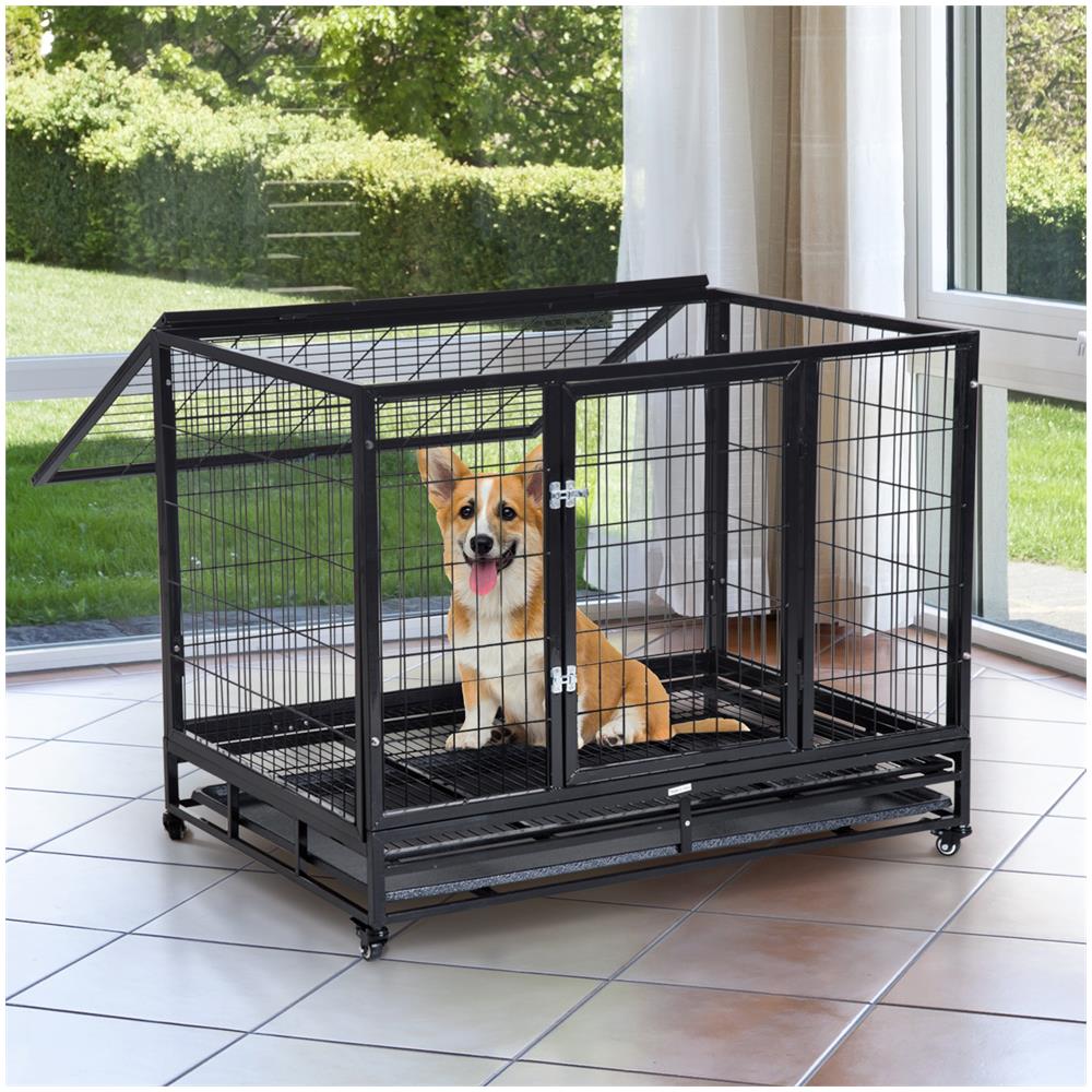Gabbia Box Per Cani Con Rotelle 92x62x75cm - Foto 1
