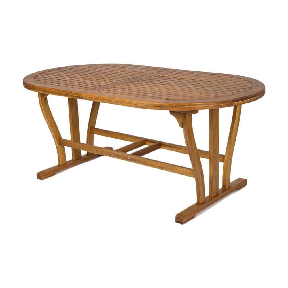 Set Tavolo Giardino Allungabile Ovale 180/240 X 100 Con 4 Sedie E 2 Poltrone In Legno Di Acacia Massiccio Per Esterno - Foto 2