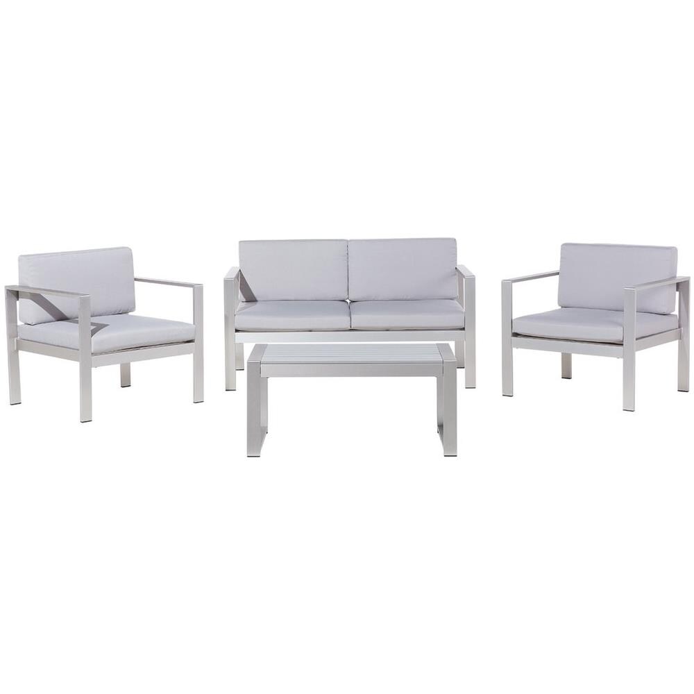 Set Divani Da Giardino Con Tavolino In Alluminio Grigio Chiaro Salerno - Foto 1