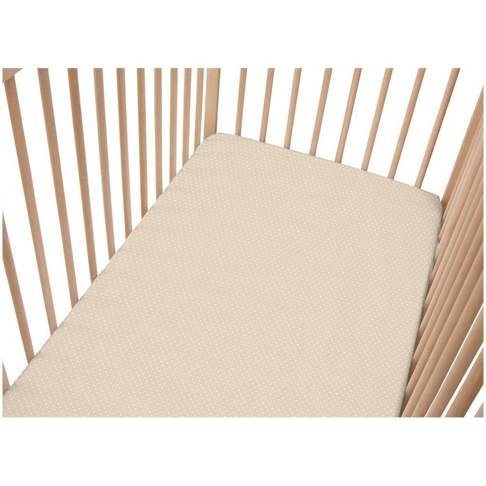 Lenzuolo Sotto Con Angoli Per Lettino E Culla Fantasia Pois Lettino Beige - Foto 2