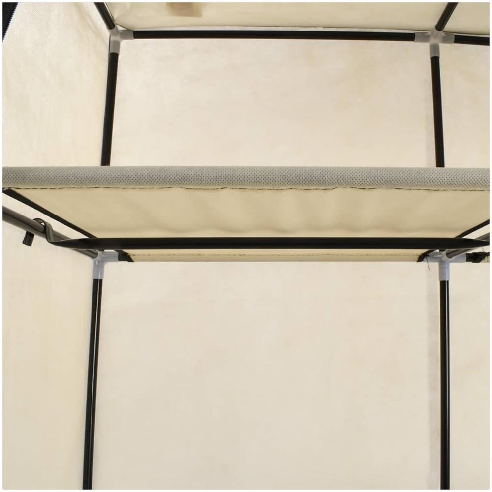 Armadio Con Scomparti E Aste Crema 150x45x175 Cm In Tessuto - Foto 2