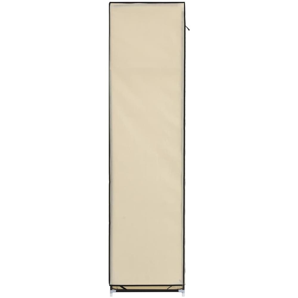 Armadio Con Scomparti E Aste Crema 150x45x175 Cm In Tessuto - Foto 9