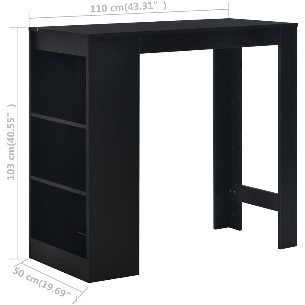 Tavolo da Bar con Ripiano Nero 110x50x103 cm - Foto 12