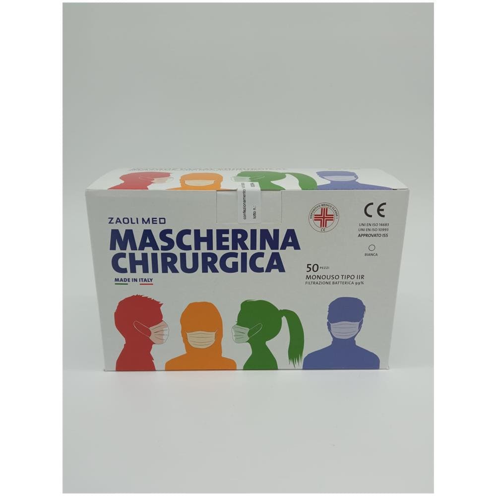 mascherine monouso Zaoli - Color Arancione - Tipo Iir Dispositivo Medico Classe 1 - Certificate Ce- Made In Italy- 50 Pezzi - Foto 2