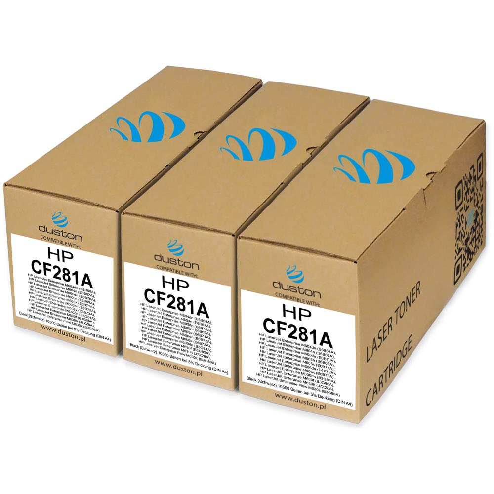 TONER - 3x Cf281a, 81a Negro Compatible Con Hp Laserjet Enterprise M604 M605 M606 M630 - Foto 1