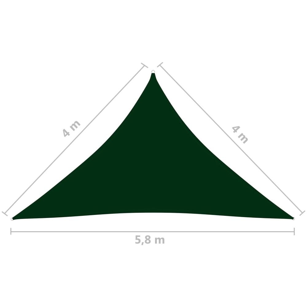 Parasole a Vela Oxford Triangolare 4x4x5,8 m Verde Scuro - Foto 6