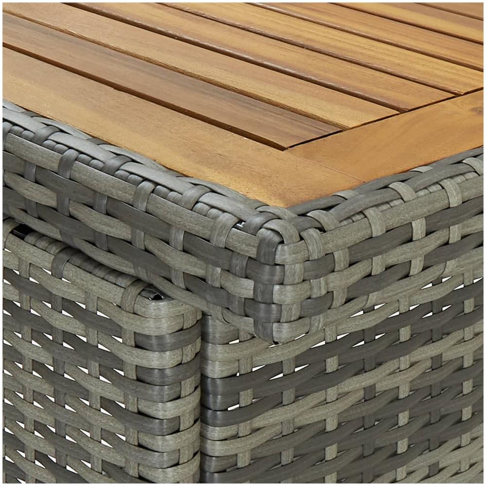 Set Da Bar 3 Pz In Polyrattan Grigio - Foto 2