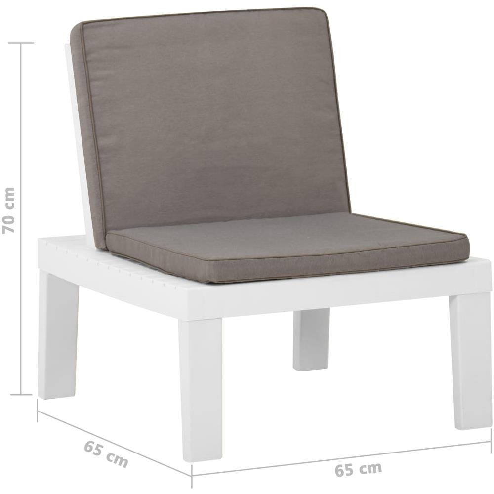 Sedie A Sdraio Da Giardino Con Cuscini 2 Pz In Plastica Bianche - Foto 9