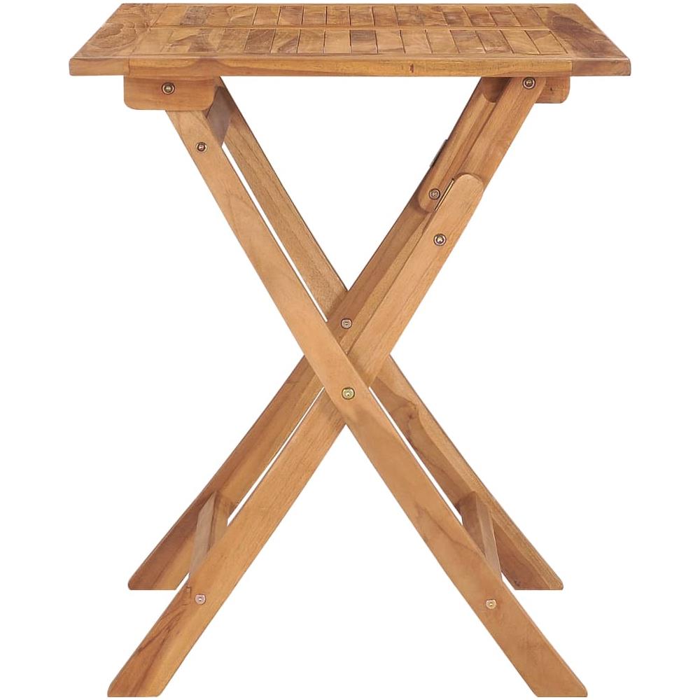 Tavolo da Giardino Pieghevole 90x60x75 cm in Massello di Teak - Foto 3