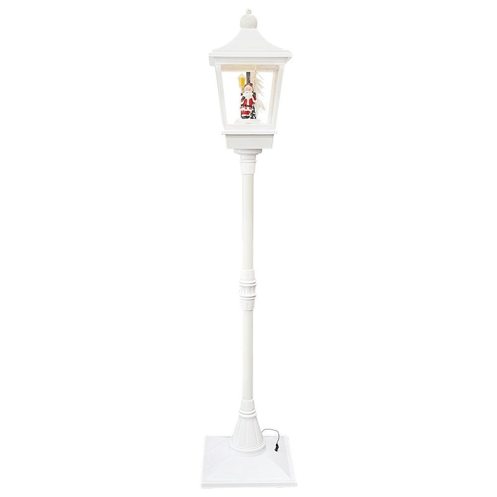 Lampione Bianco Di Natale H180 Cm Decorazione Con Musica E Mini Lucciole 364002 - Foto 1