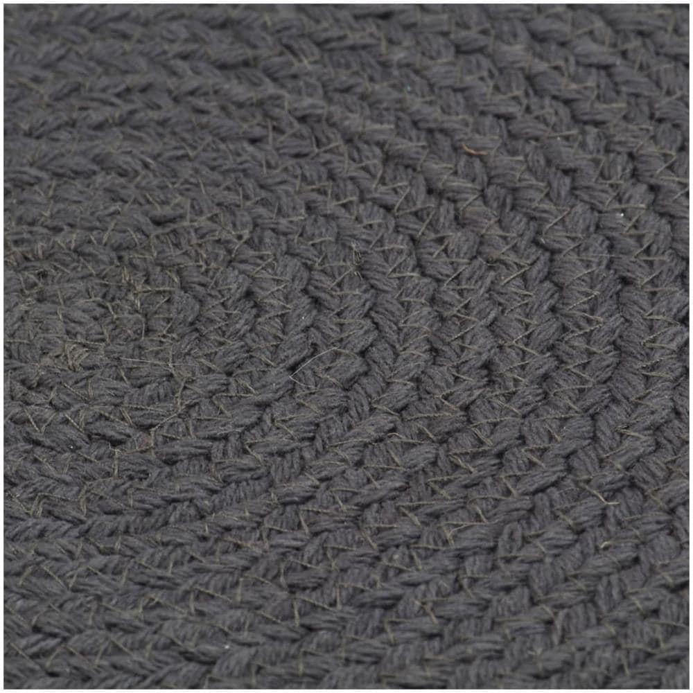 Tovagliette 6 Pz Grigio Scuro Neutro 38 Cm Rotonde In Cotone - Foto 3