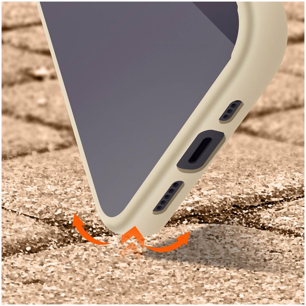 Cover Iphone 14 Pro Max Trasparente Bordo Beige Antiurto Spigen Ultra Hybrid - Foto 2