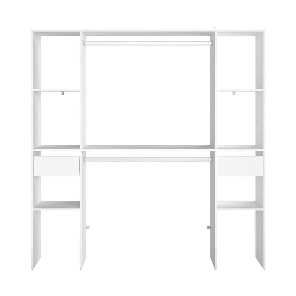 Elysee Armadio A Vista 6 Ripiani, 2 Cassetti, 2 Barre Appendiabiti 180x40x180 - Foto 2