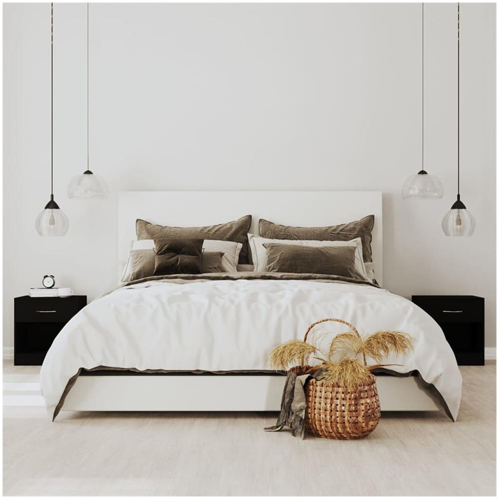 Comodini 2 Pz Con Cassetto Neri - Foto 1