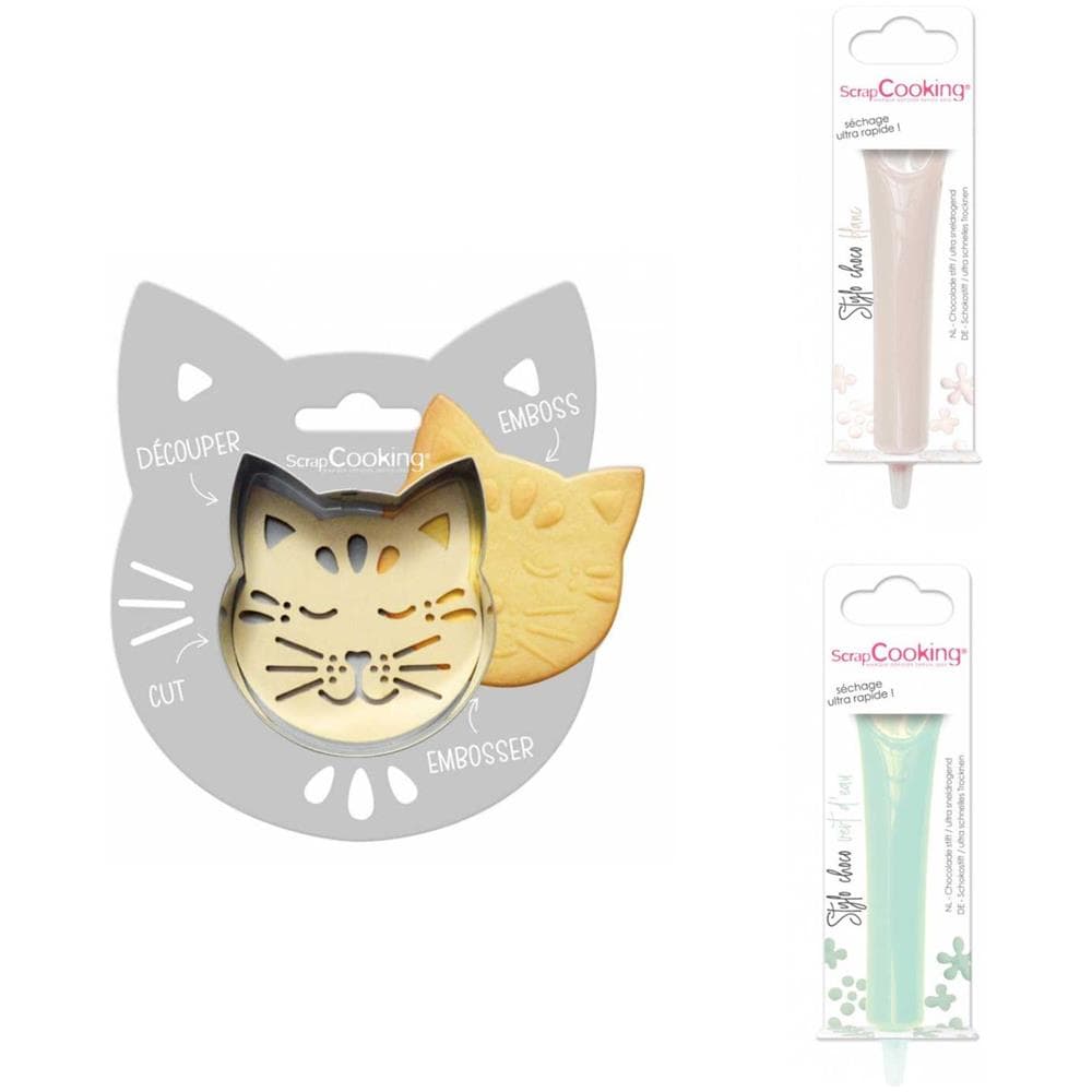 Kit Biscotti Di Soccorso Per Gatti + 2 Penne Di Cioccolato Bianco E Verde - Foto 1