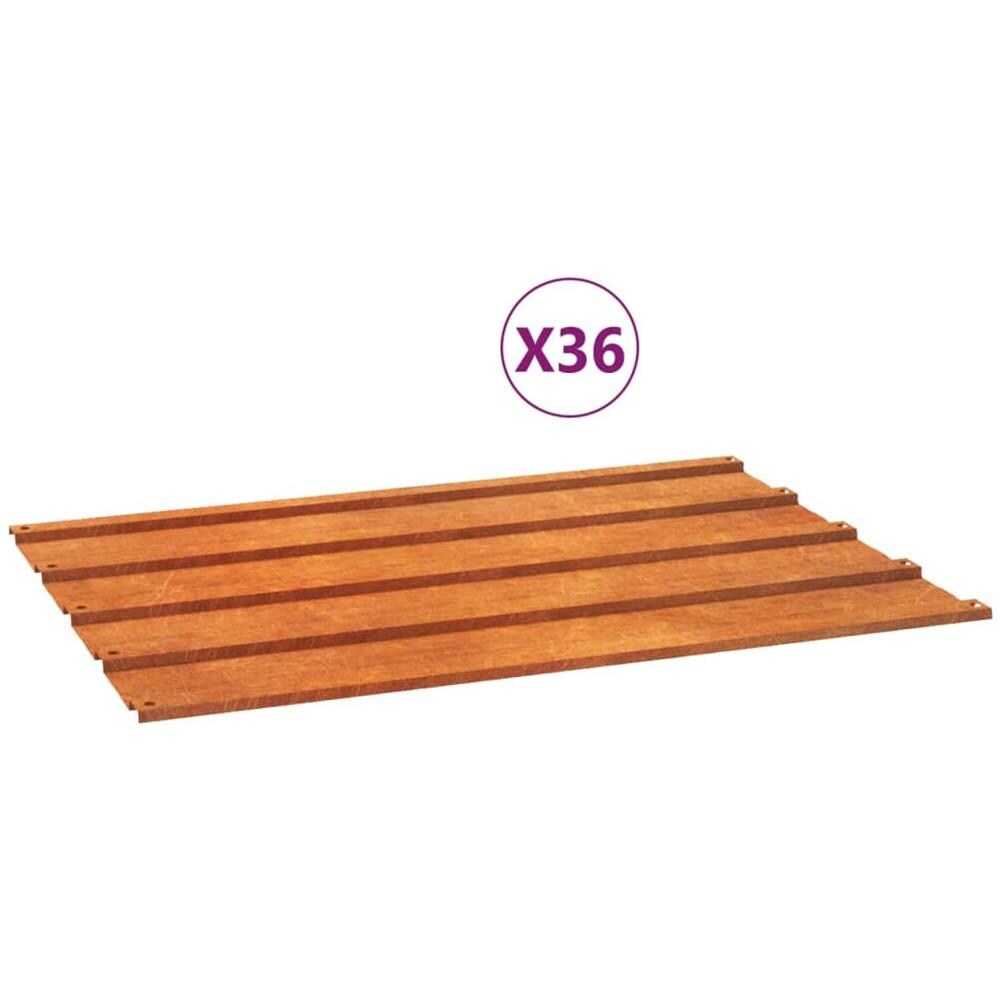 Pannelli per Tetti 36 pz Ruggine 60x44 cm in Acciaio Corten - Foto 2