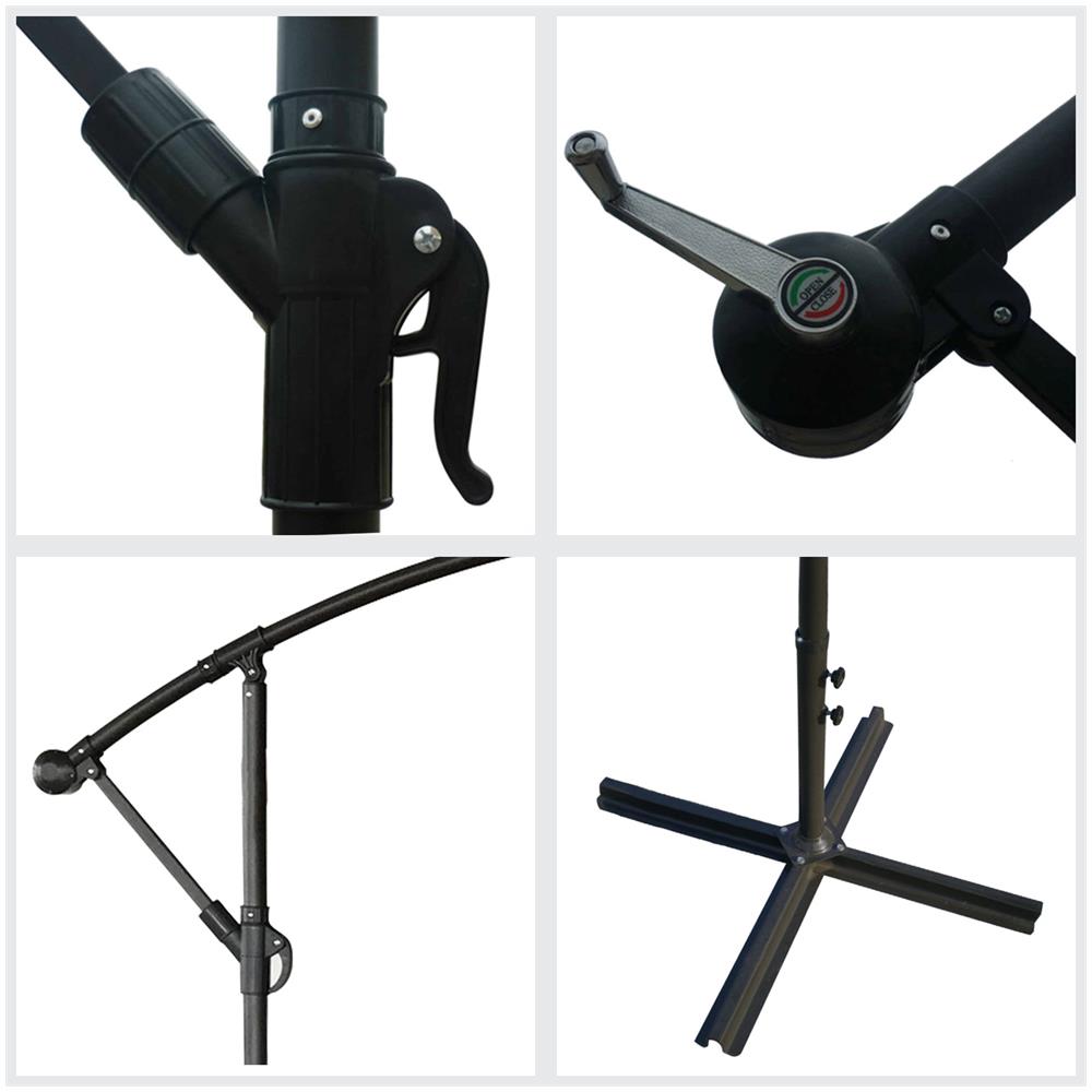 Oahu Paralume Rotondo Offset Diametro 3 M Grigio - Foto 2