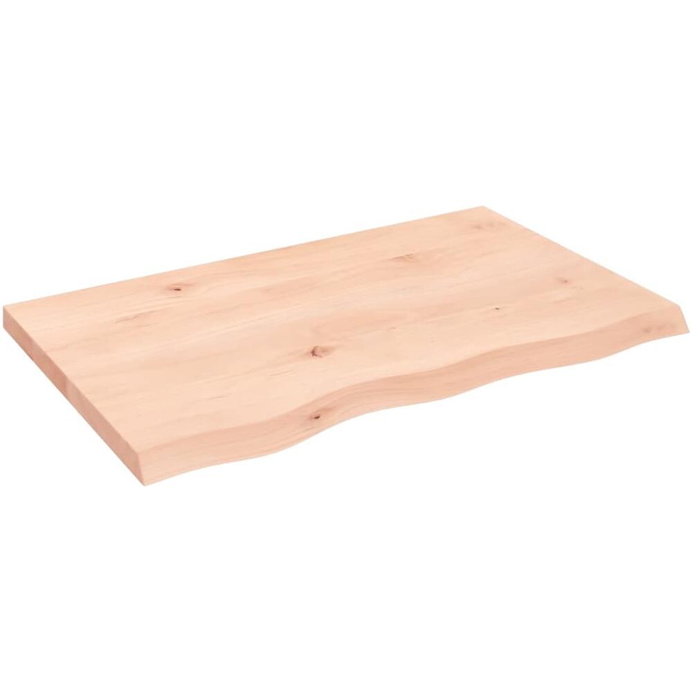 Piano per Tavolo 80x50x (2-4) cm in Rovere Massello Non Trattato - Foto 2